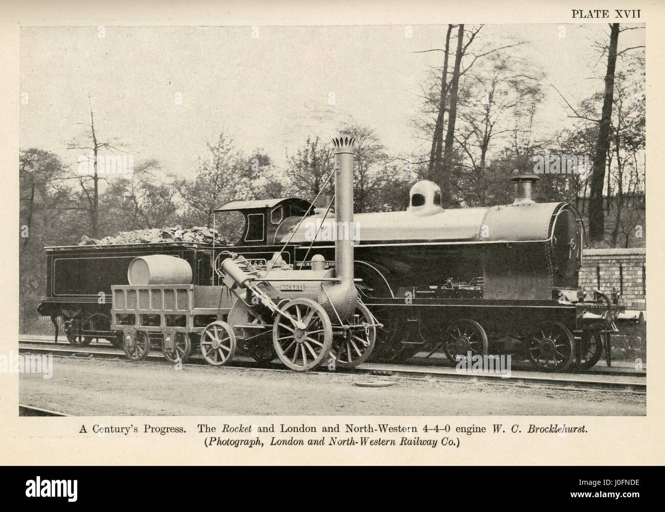 The Rocket and London and North-Western 4-4-0 engine 'W C Brocklehurst' Stock Photo