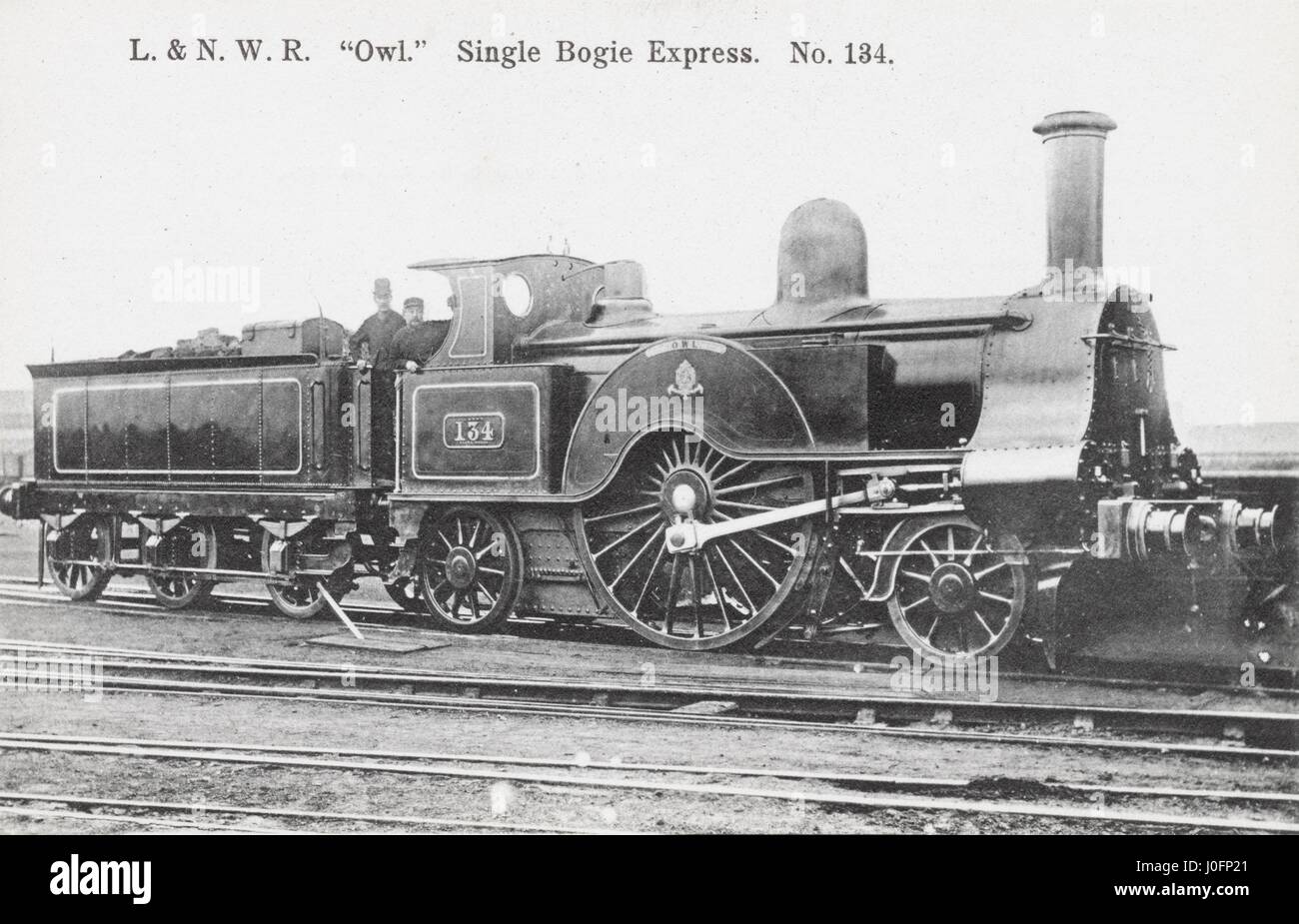 Locomotive no 134: 'Owl' Single Bogie Express Stock Photo