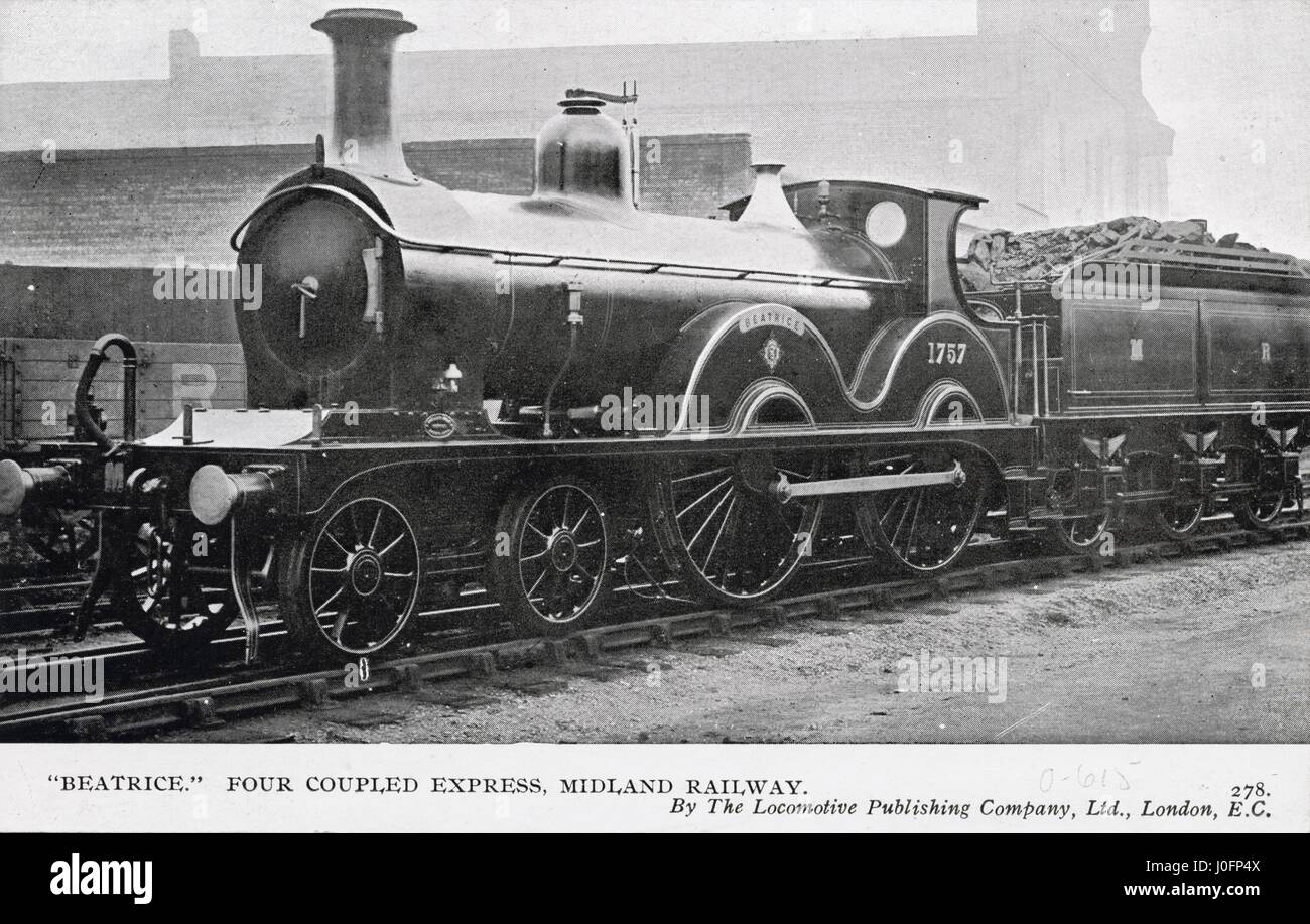 Locomotive no 1757: "Beatrice" 4-4-0 Express Stock Photo