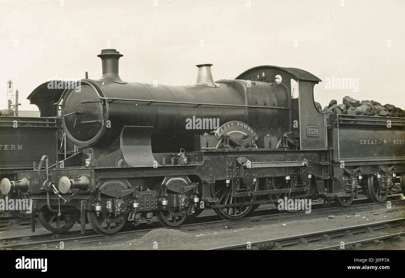Locomotive no 3374: 'Baden Powell' Atbara Class, built c1902. Renamed 'Kitchener' after the Boer War, date unknown [NB: is not date of the War]. Stock Photo