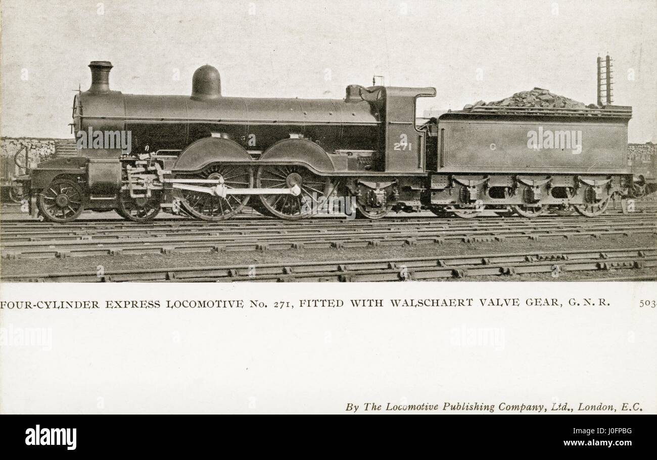 Locomotive no 271: 4-4-2 [four cylinder] Express fitted with Walschaert gear Stock Photo
