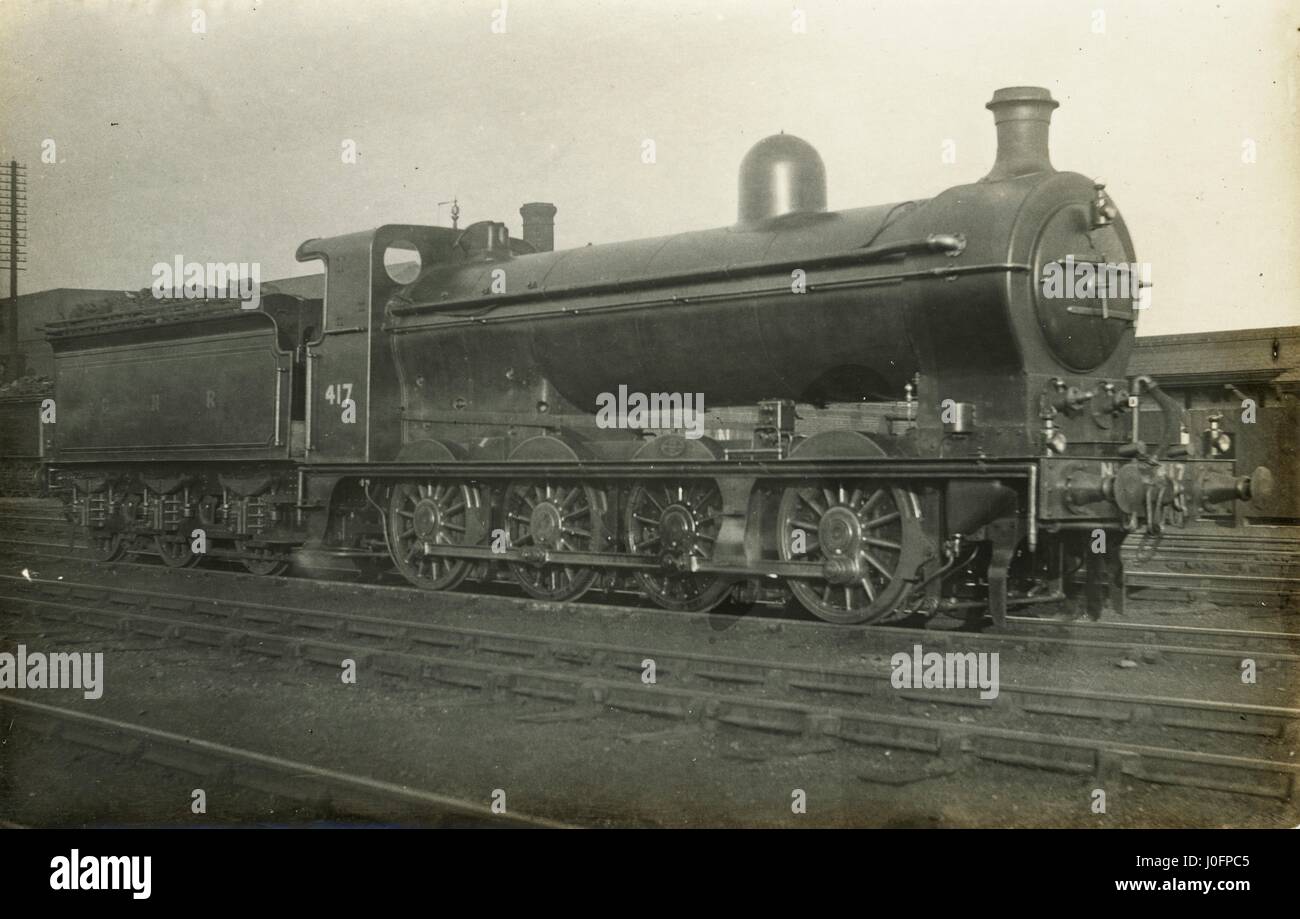Locomotive no 417: 0-8-0 engine 'broke crank 6/3/13' [Arthur Edward Chard's annotation, railway collector] Stock Photo