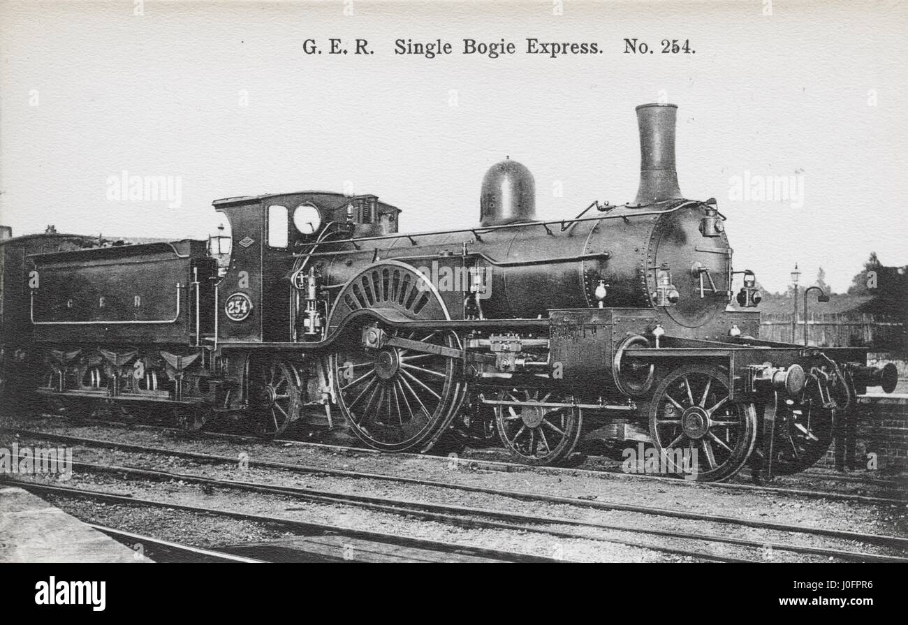 Locomotive no 254: 4-2-2 single Bogie Express Stock Photo