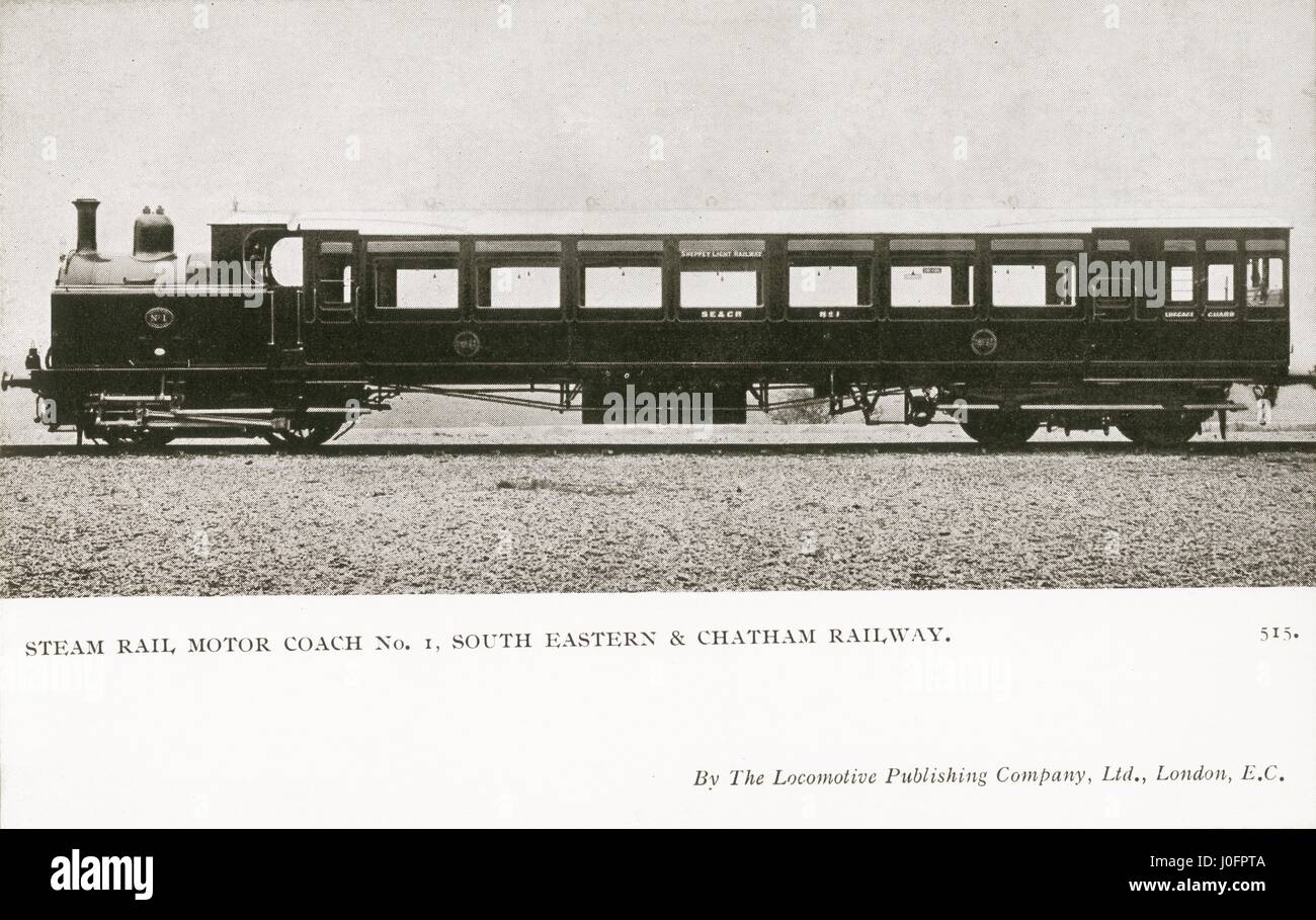 Locomotive no 1: steam rail motor coach Stock Photo