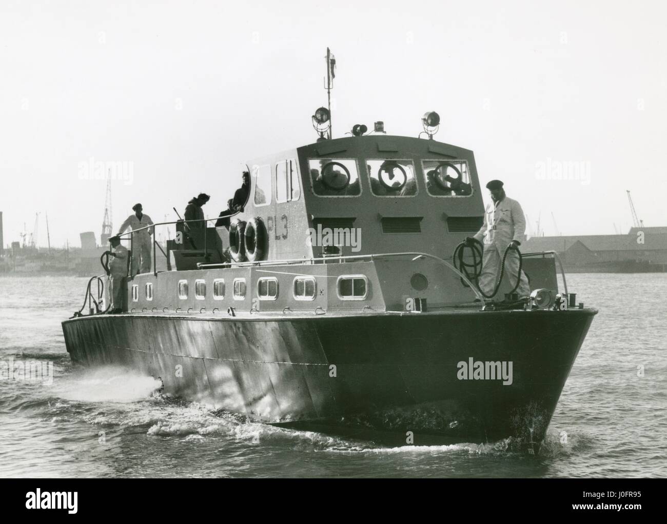 High-speed passenger launch PL3 for Shell of Venezuela powered by two 9 cyl Deltic diesel engines Stock Photo