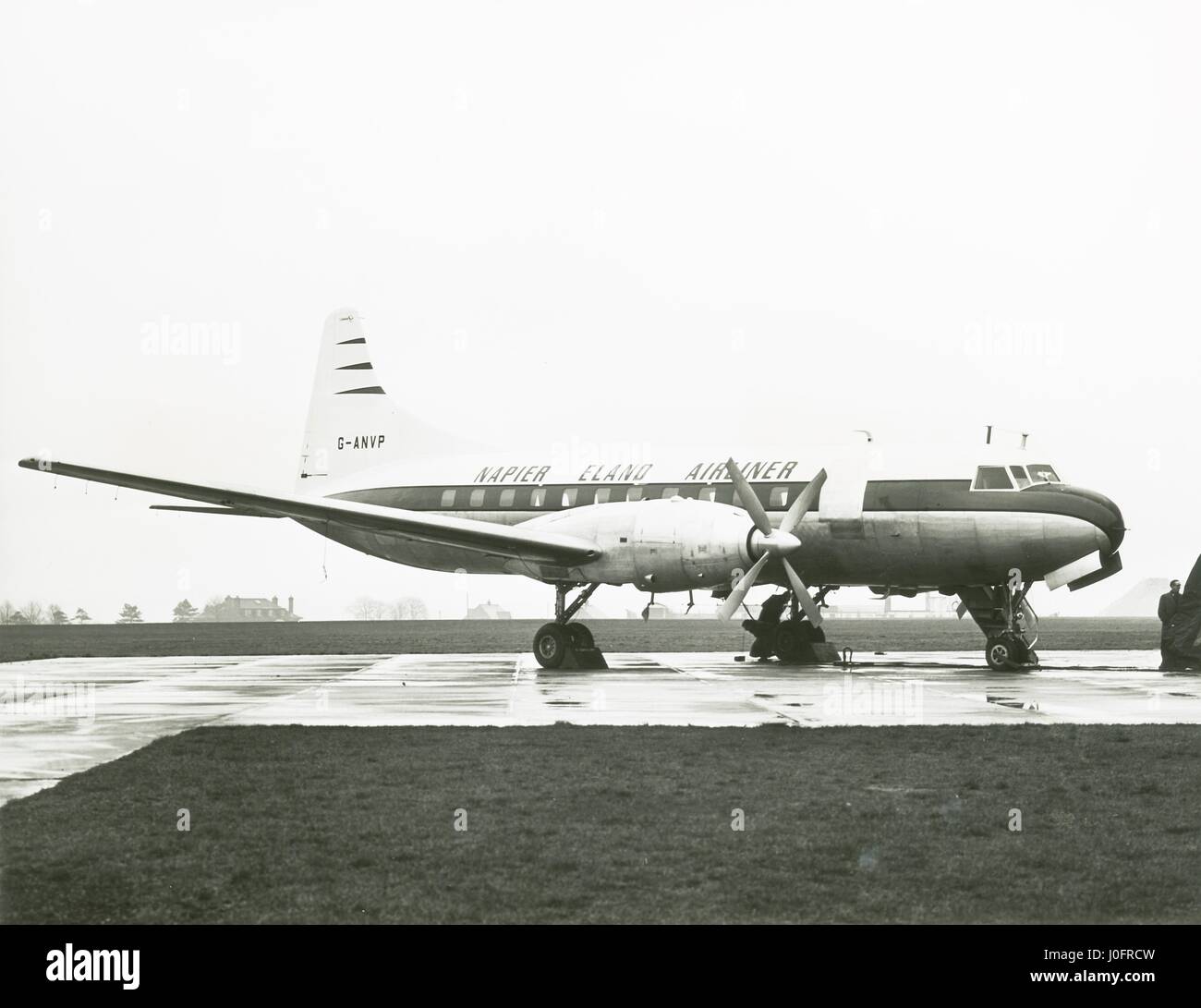 Napier Eland Airliner G ANVP a Convair liner which replaced piston engines with Napier turboprops Stock Photo