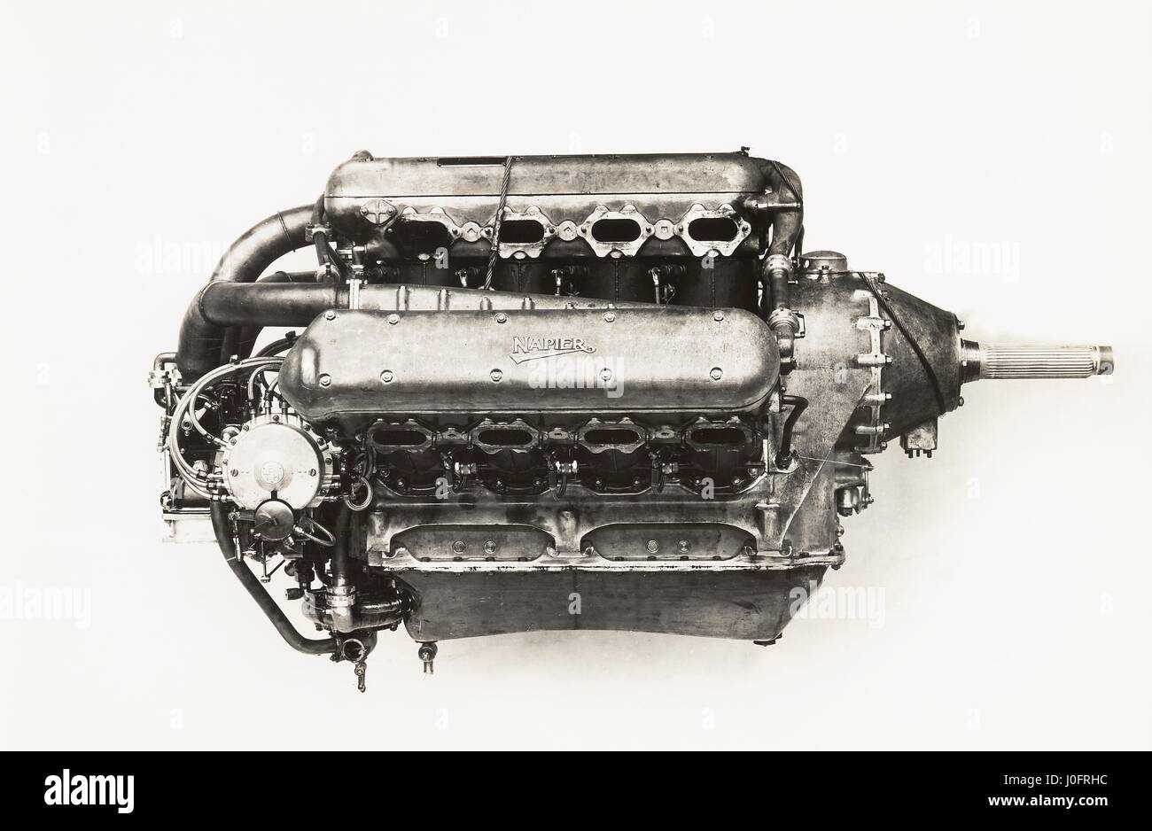 Lion XIA engine, with three rear fitted carburettors Stock Photo