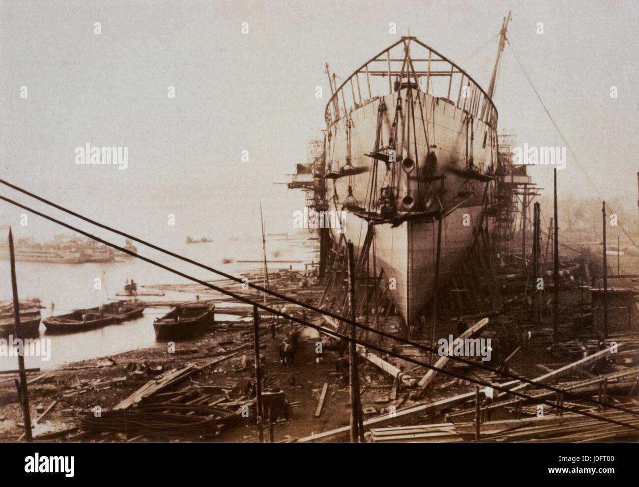 The bow of the Great Eastern, 2 November 1857 Stock Photo Alamy