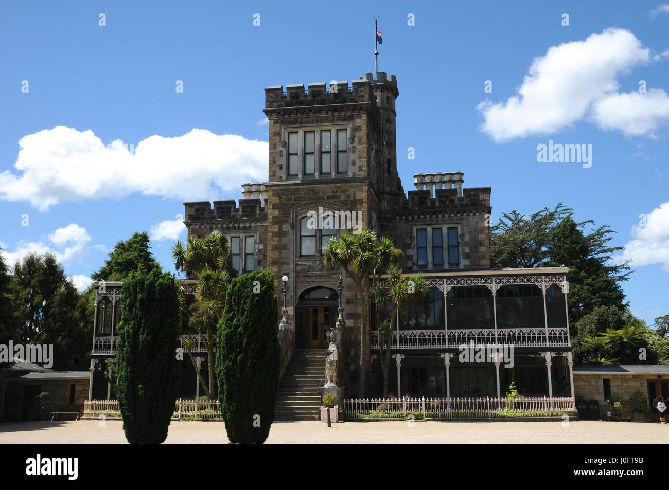 Larnach Castle, nr. Dunedin on New Zealand's South Island claims to be the country's only castle. It was built 1871 for William Larnach. Stock Photo
