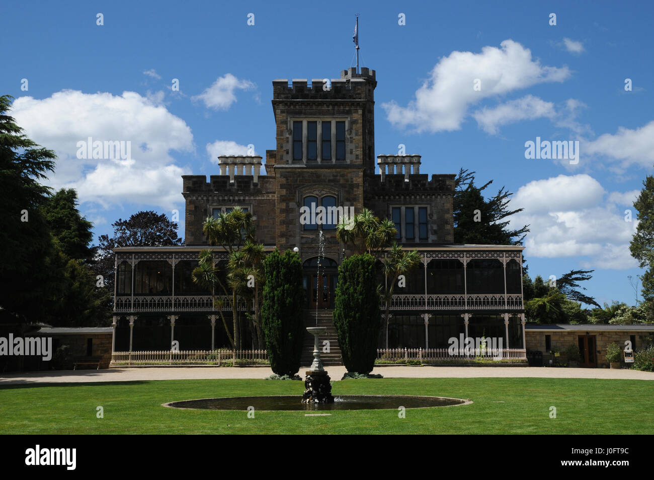 Larnach Castle, nr. Dunedin on New Zealand's South Island claims to be the country's only castle. It was built 1871 for William Larnach. Stock Photo