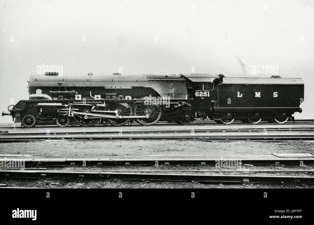 London, Midland and Scottish Railway LMS locomotive 6251 'City of Nottingham' Stock Photo