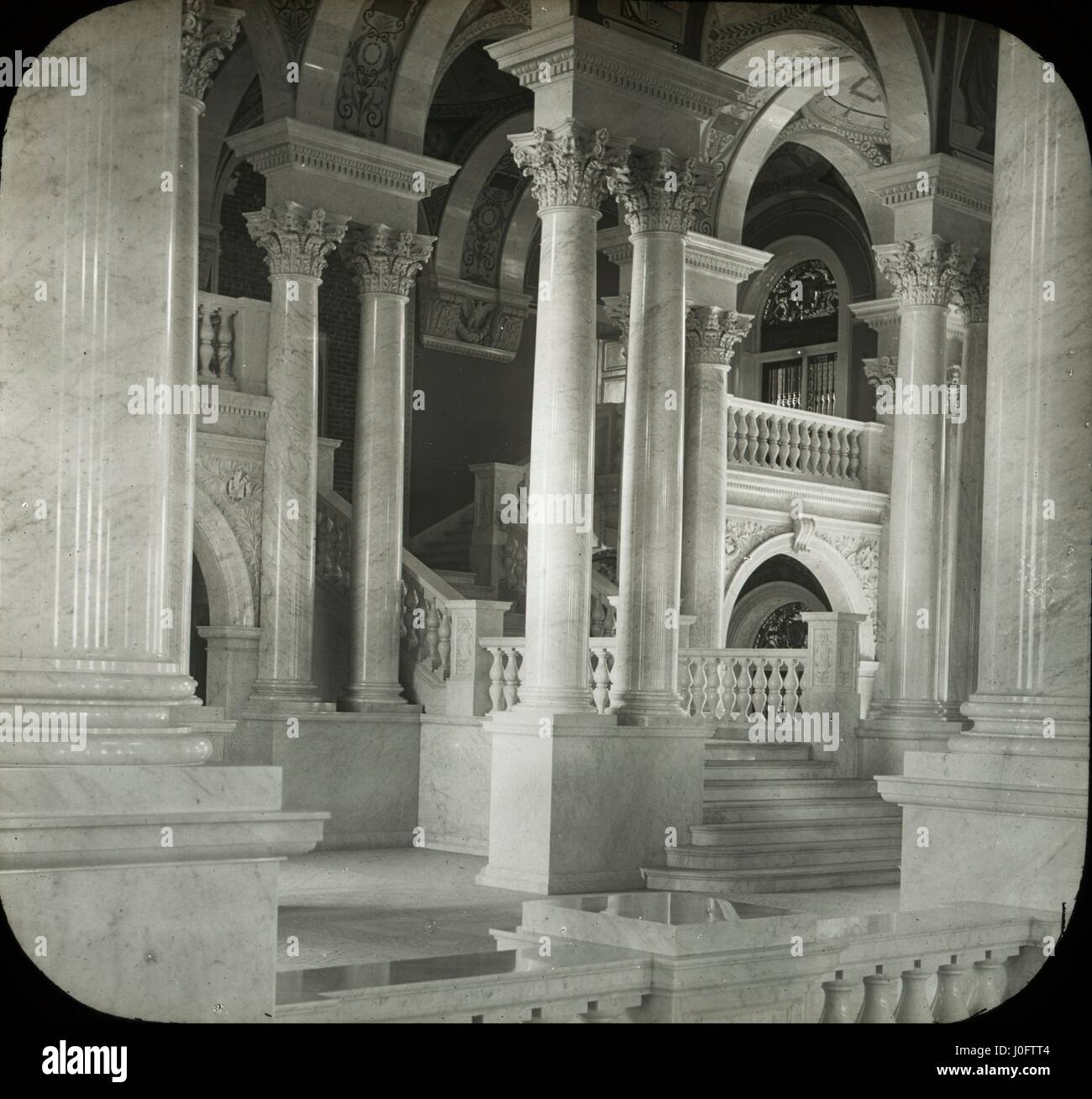 View of staircase at Library of Congress Stock Photo