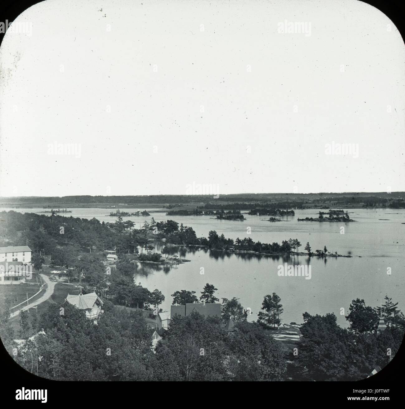 View of houses and river Stock Photo