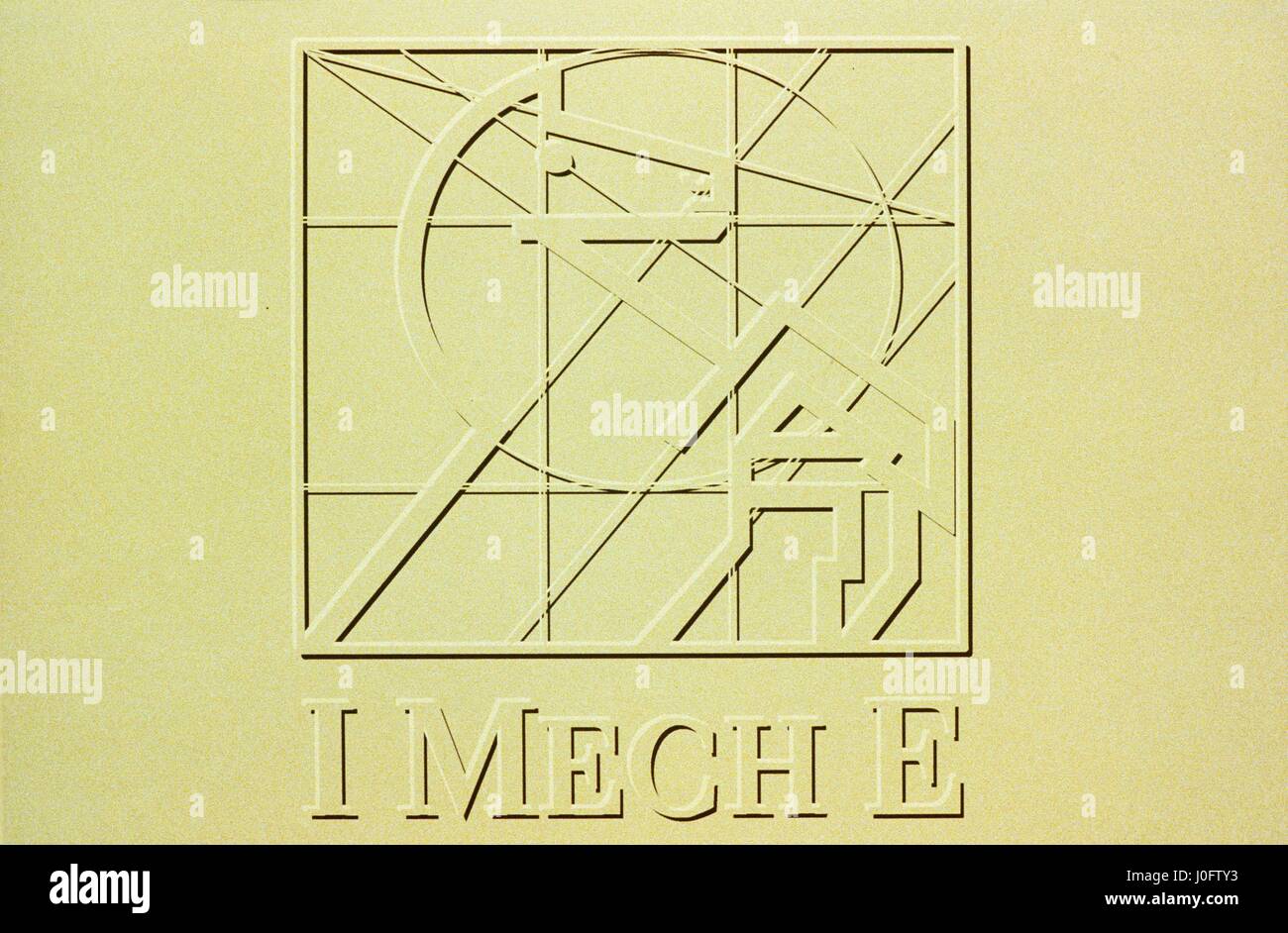 IMechE logo, service mark - plain embossed Stock Photo