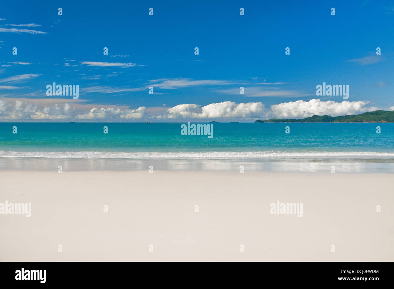 Famous Whitehaven Beach on Whitsunday Island. Stock Photo