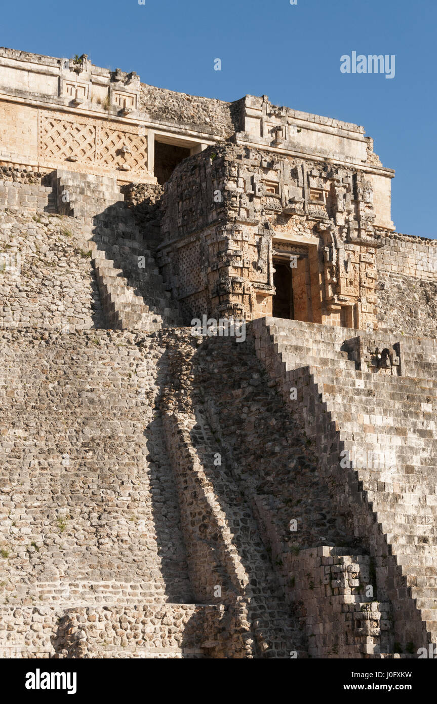 Mexico, Yucatan, Uxmal Mayan site, Casa del Adivino Stock Photo