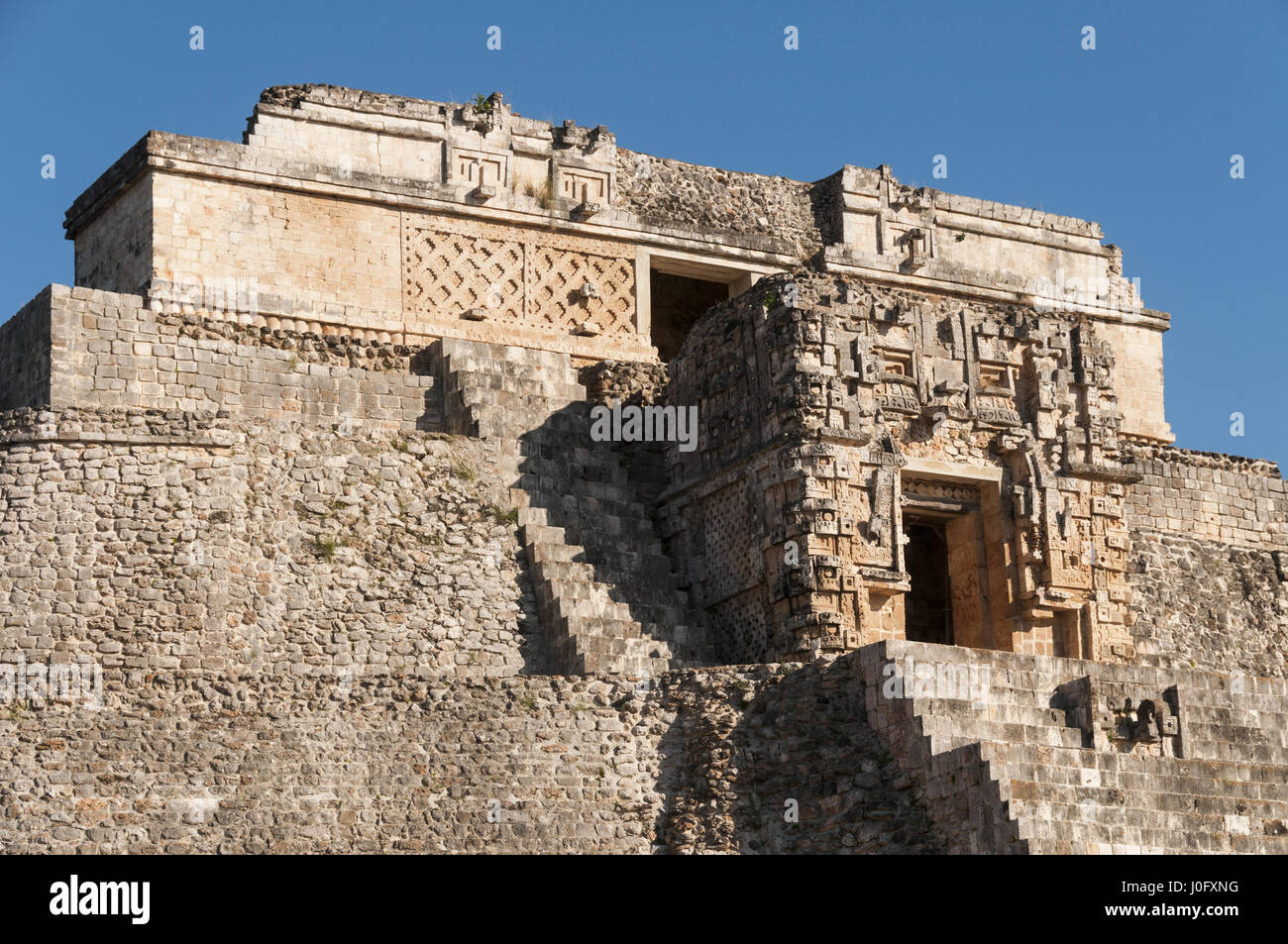 Mexico, Yucatan, Uxmal Mayan site, Casa del Adivino Stock Photo