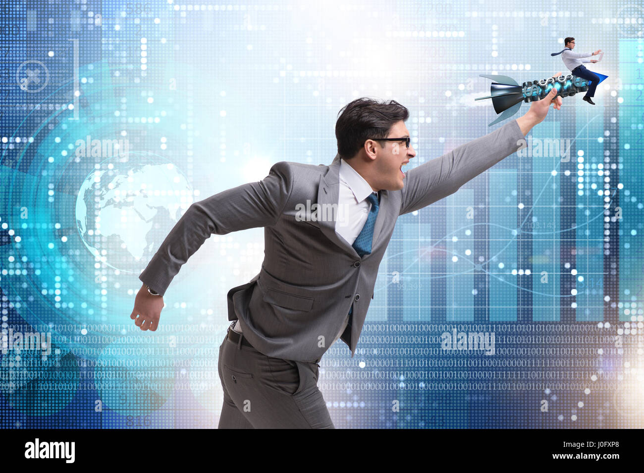 Businessman in start up business concept Stock Photo - Alamy