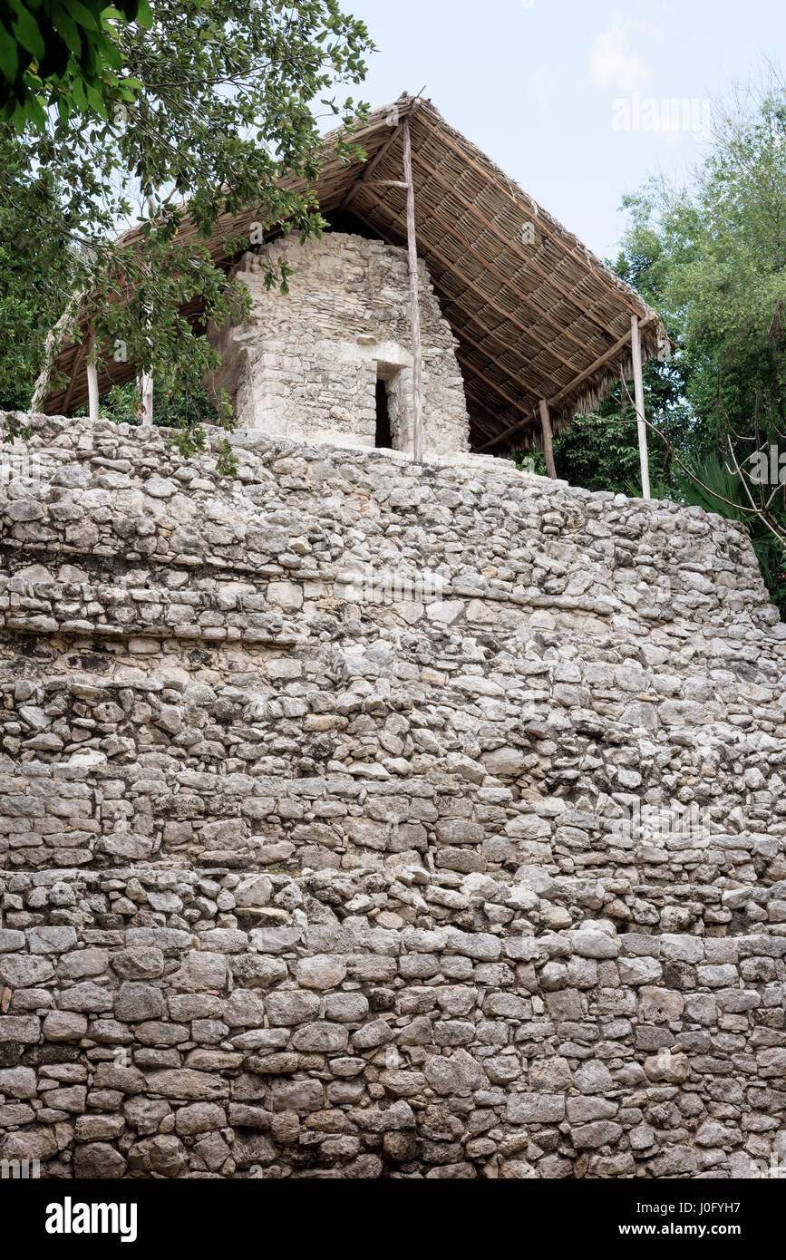 ancient stone structure at Coba Mayan Ruins, Mexico Stock Photo