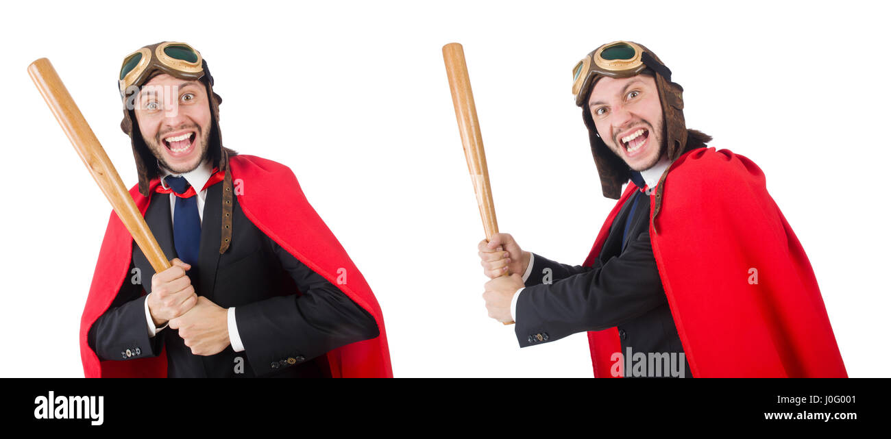 Man wearing red clothing in funny concept Stock Photo