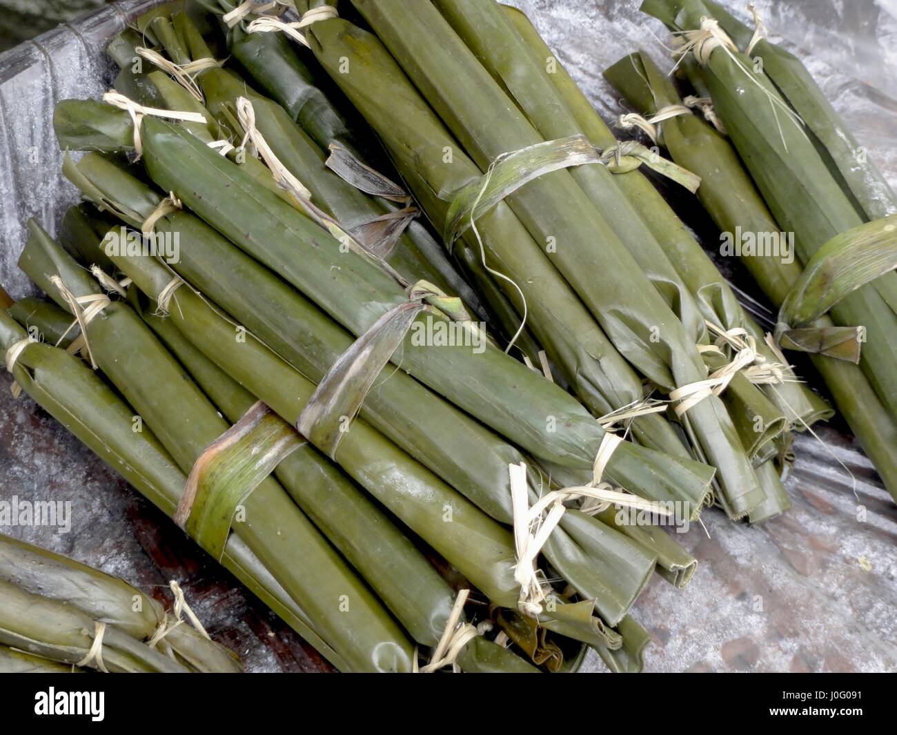 Filipino Sticky Rice Wrapped In Banana Leaf Banana Poster