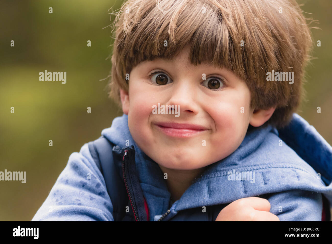 Outdoor portrait of cute young boy. Close up Stock Photo Alamy