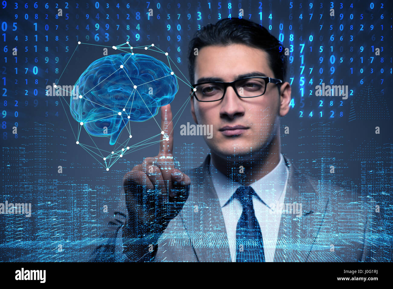 Businessman in artificial intelligence concept Stock Photo - Alamy