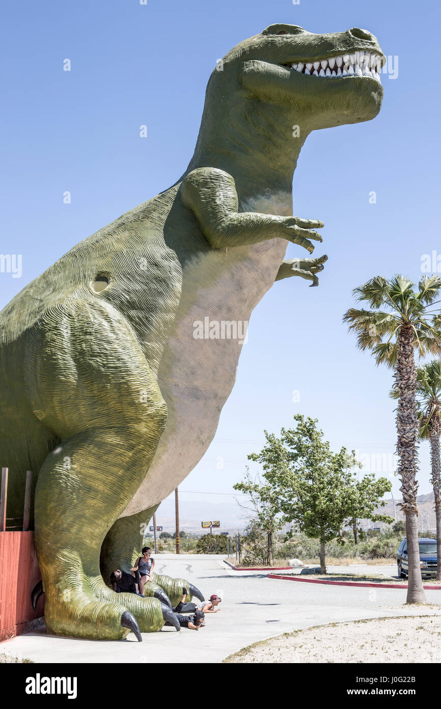 Cabazon Dinosaurs the roadside attraction in Cabazon, California Stock