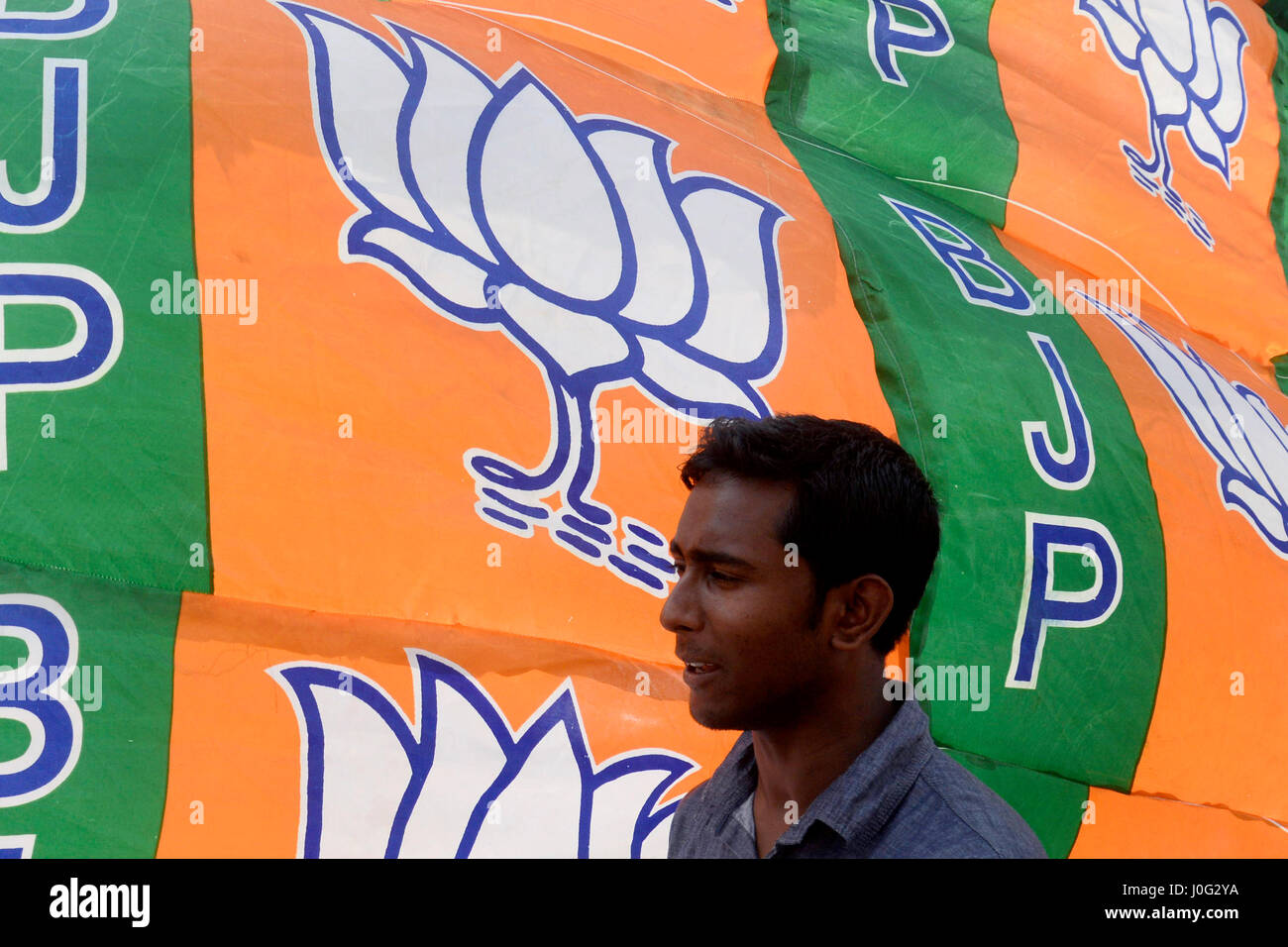 trinamool congress flag high resolution stock photography and images alamy https www alamy com stock photo kolkata india 12th apr 2017 bjp activist rally with huge bjp flag 138036510 html