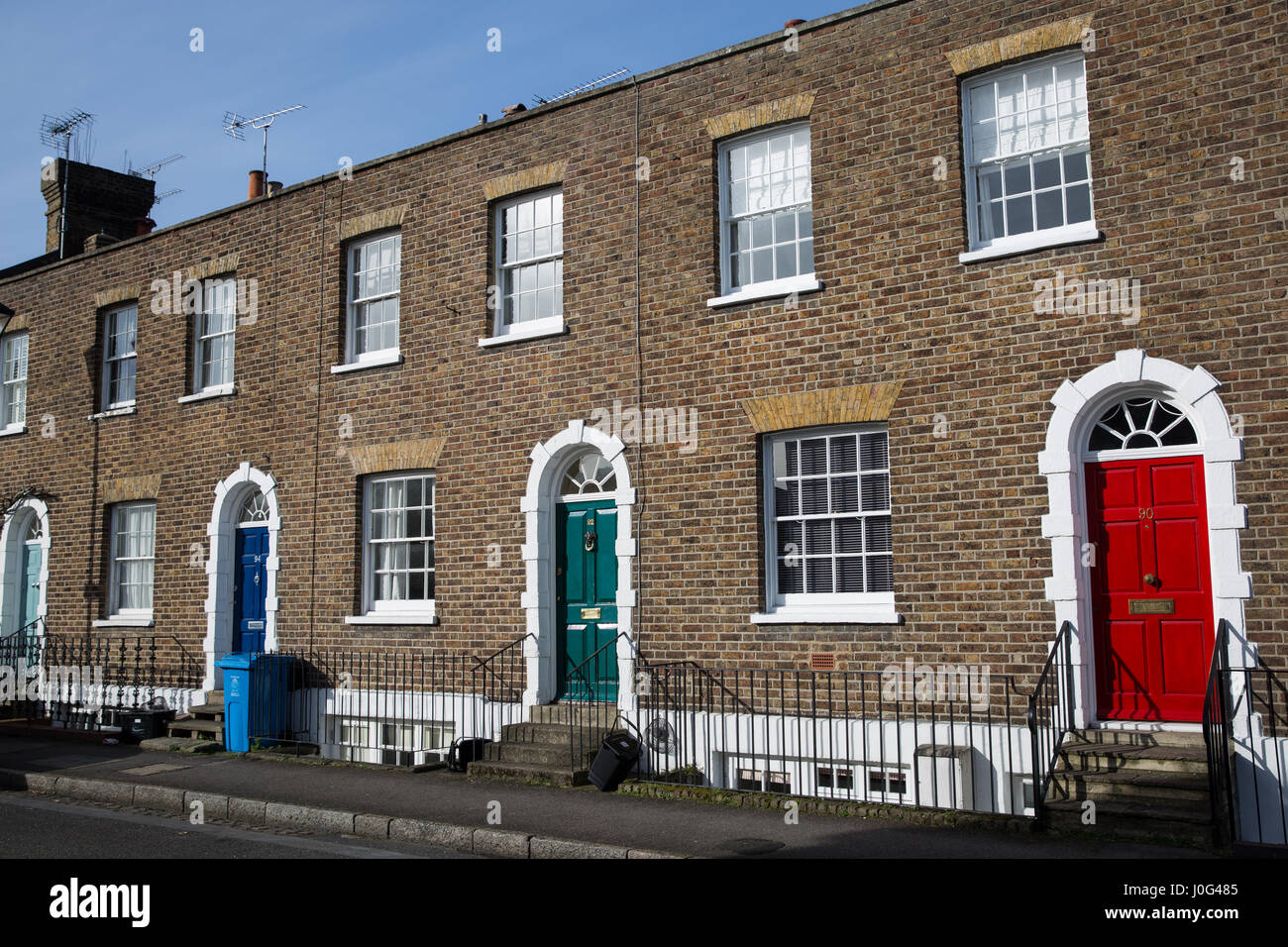 Windsor, UK. 2nd March, 2017. Period terraced housing in Grove Road in