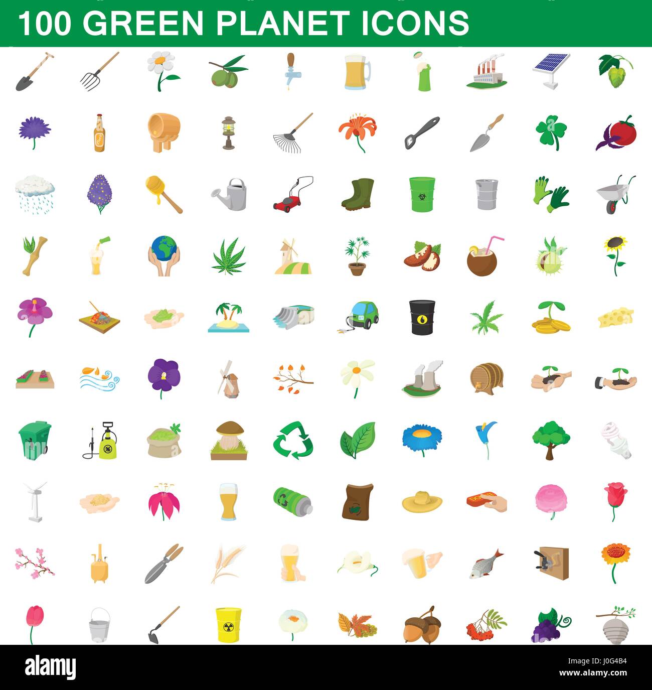 100 green planet icons set, cartoon style Stock Vector Image & Art - Alamy