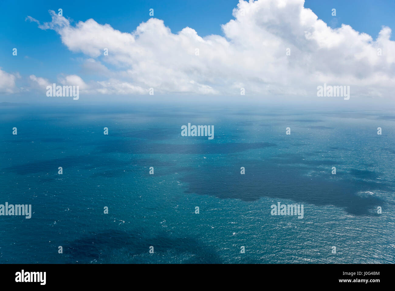 Seascape, aerial view, Great Barrier Reef, Queensland, Australia Stock Photo