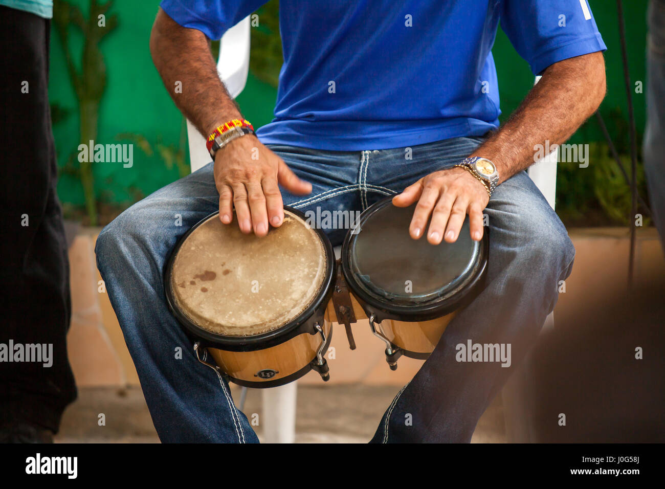 Bongo drummer, Havana, Cuba Stock Photo