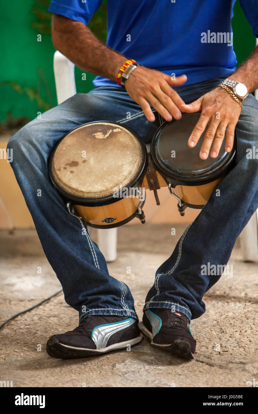 Bongo drummer, Havana, Cuba Stock Photo