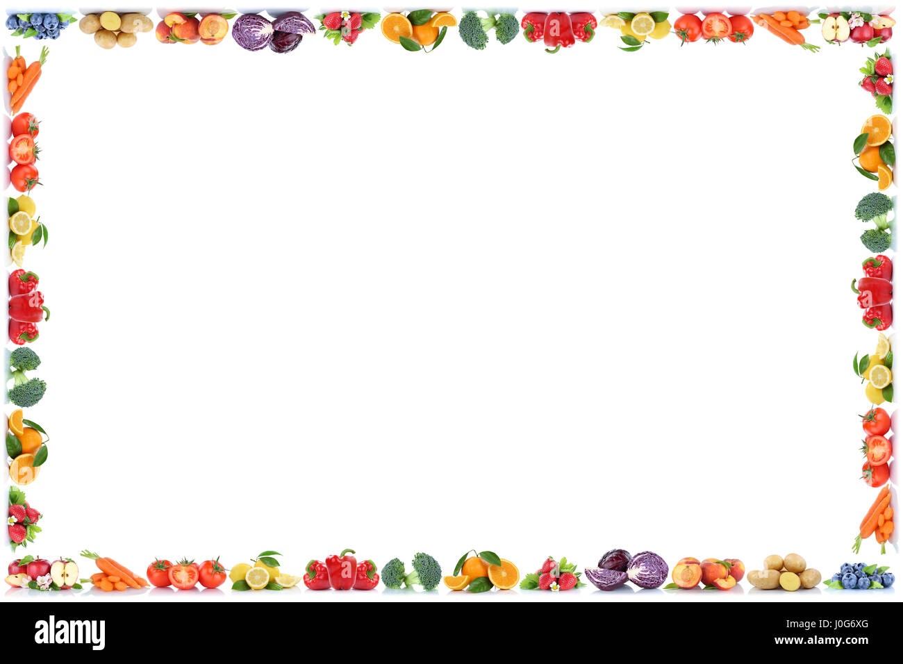 Fruits and vegetables copyspace frame border copy space apple peach