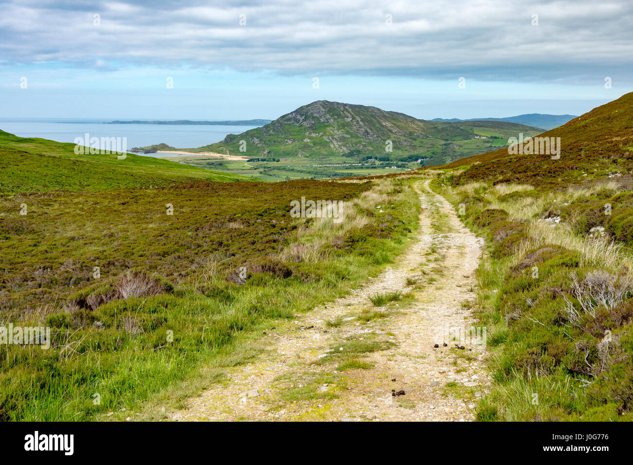 Binnion Hill from the track in Butler's Glen, County Donegal, Ireland Stock Photo