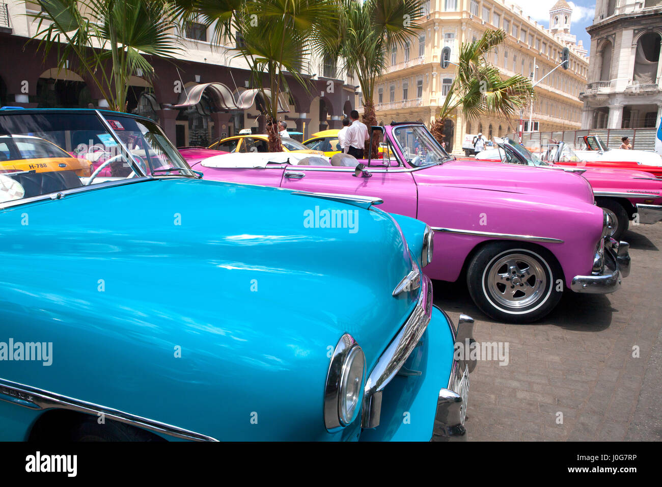 Taxis, Havana, Cuba Stock Photo