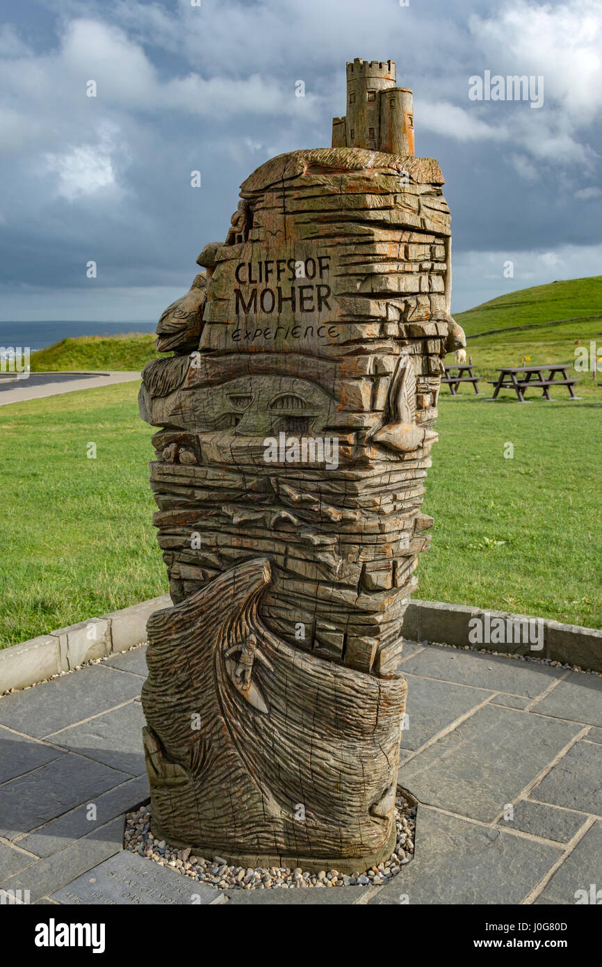 The Cliffs of Moher, a sculpture by Shane Gilmour, at the Cliffs of Moher Visitor Centre, County Clare, Ireland Stock Photo