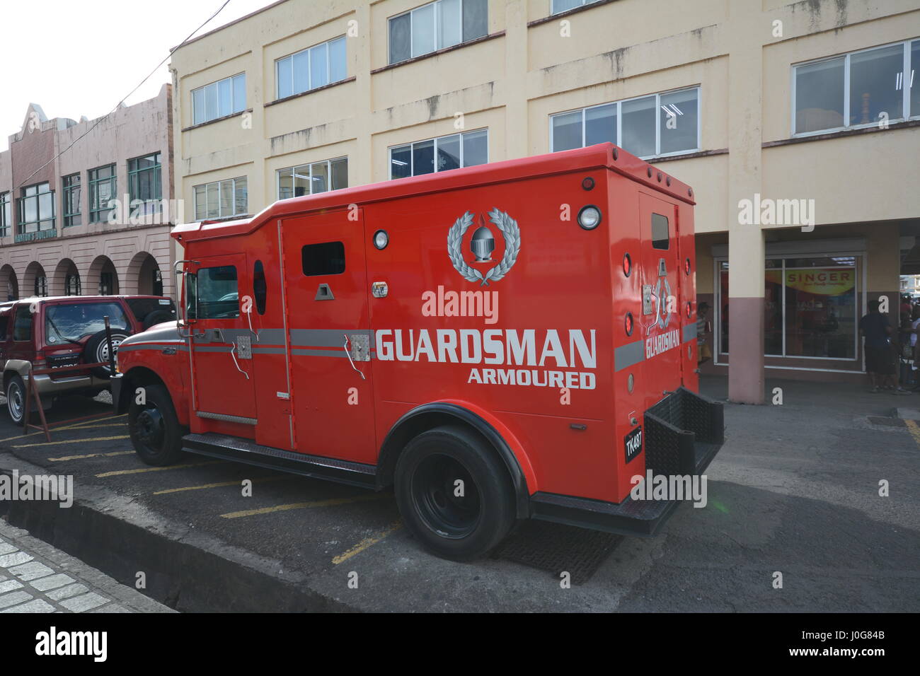 Guardsman Armoured vehicle St Lucia Caribbean money cash collecting