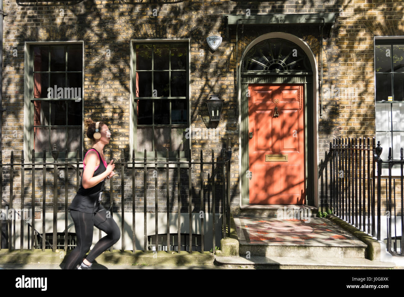 A colourful door on Doughty Street, London WC1, UK Stock Photo