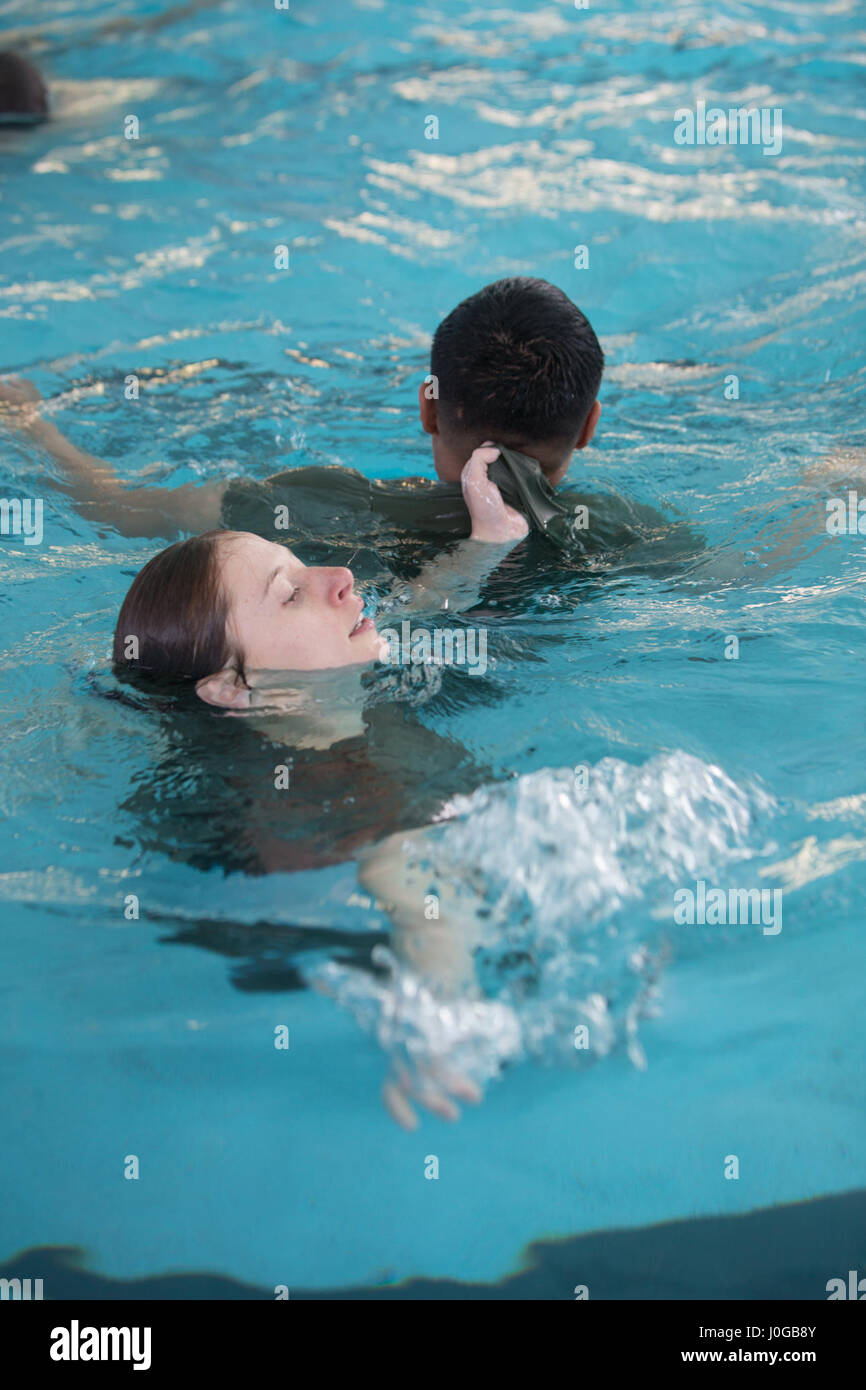 Marines practice rescue techniques during Water SurvivalAdvanced