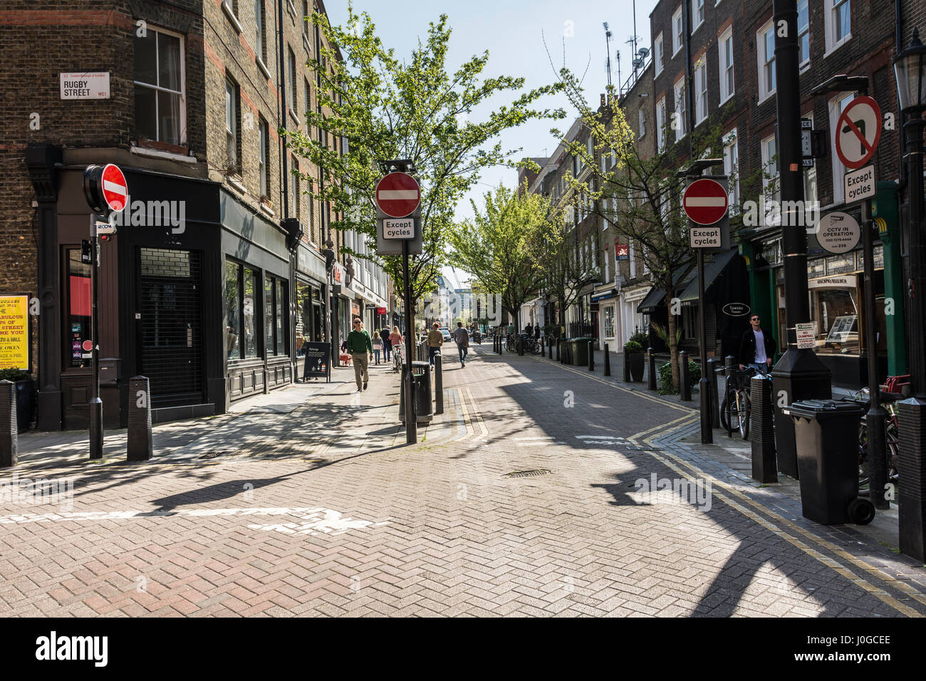 Looking south on Lamb's Conduit Street in Bloomsbury, London, UK Stock