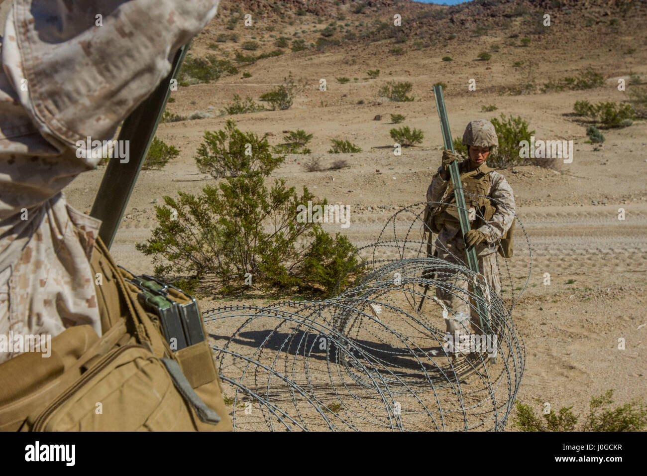 Combat engineers with Marine Wing Support Squadron 372, Marine Aircraft ...