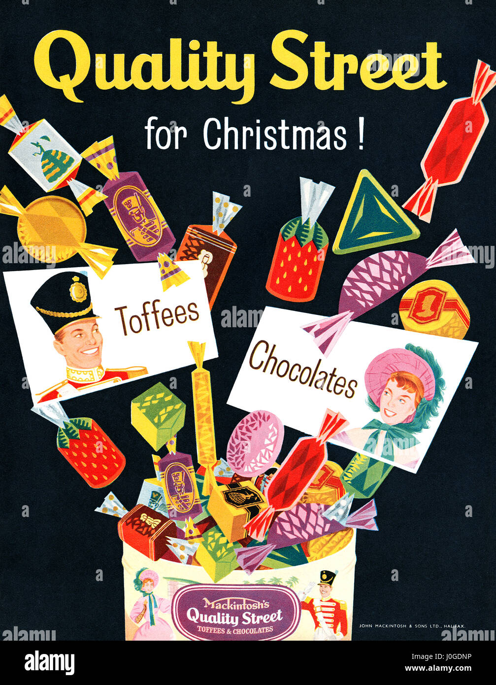 1959 British Christmas advertisement for Mackintosh's Quality Street
