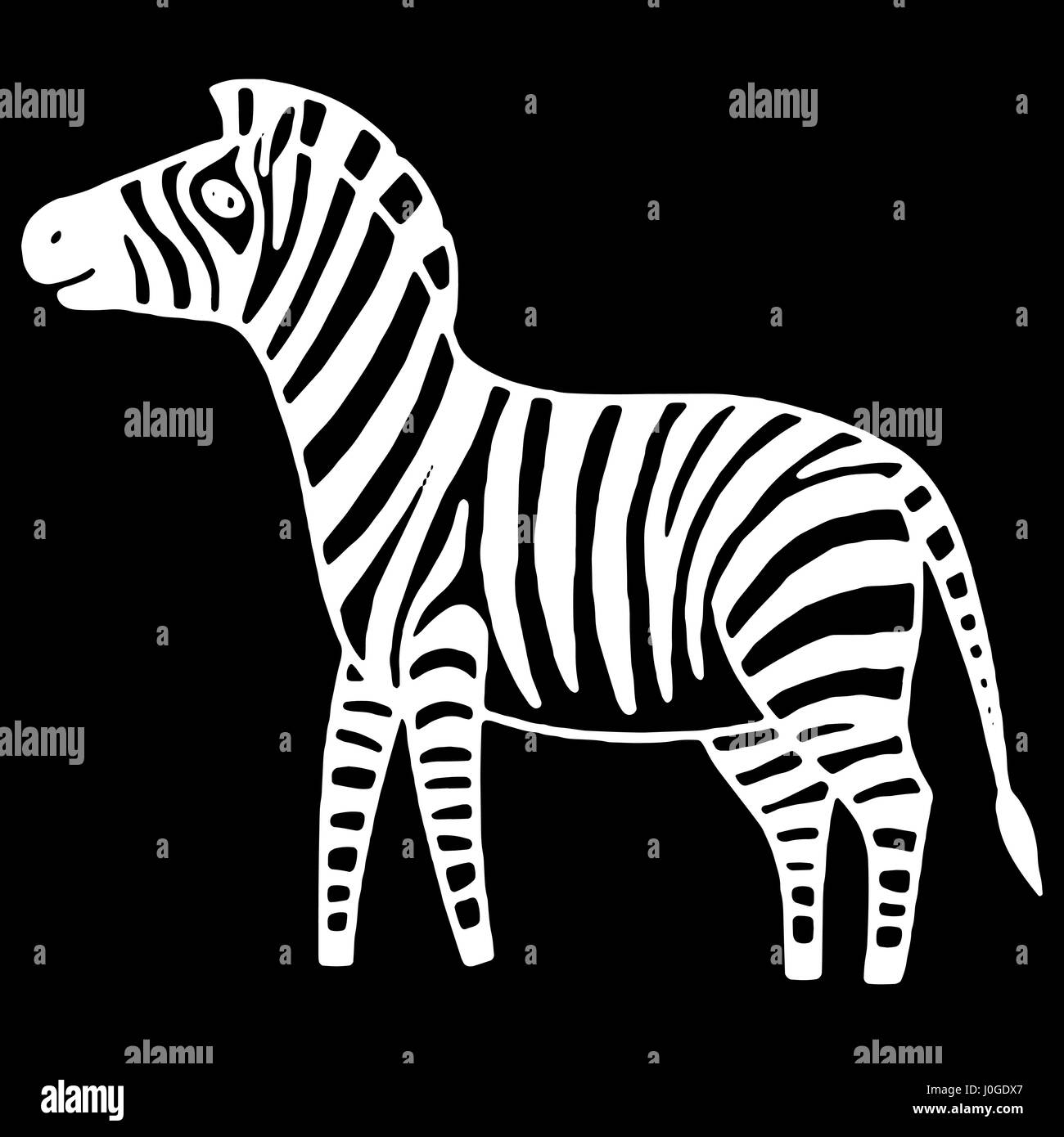 black and white zebra vector illustration Stock Vector Image & Art Alamy