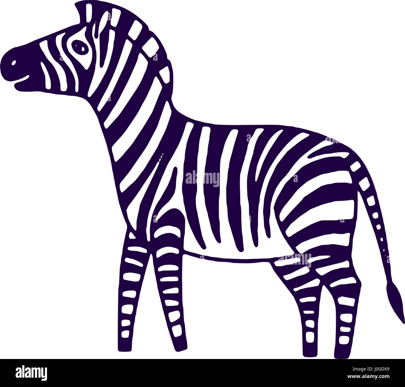 black and white zebra vector illustration Stock Vector Image & Art Alamy