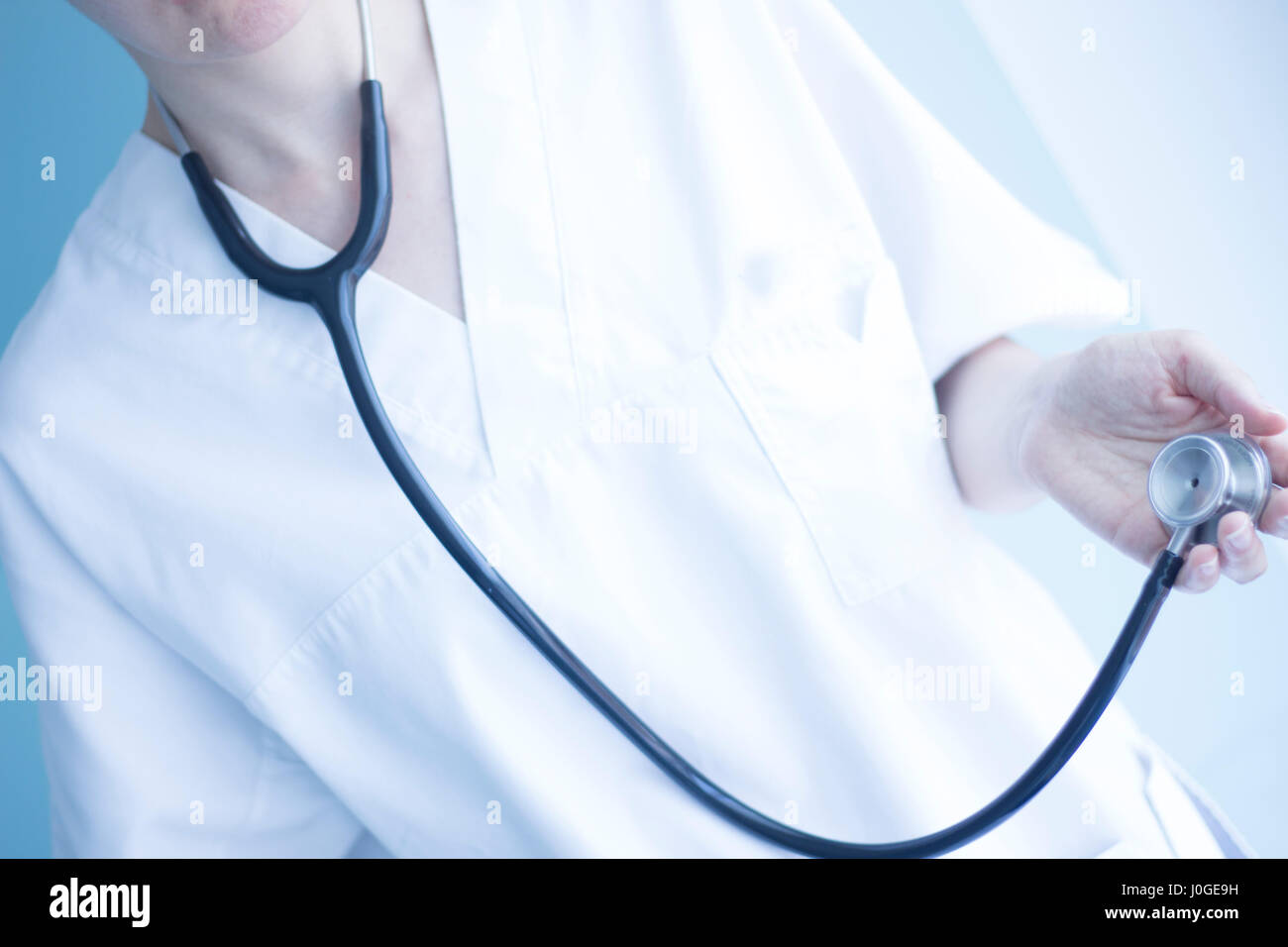 Doctors medical stethoscope heart rate monitoring equipment to listen