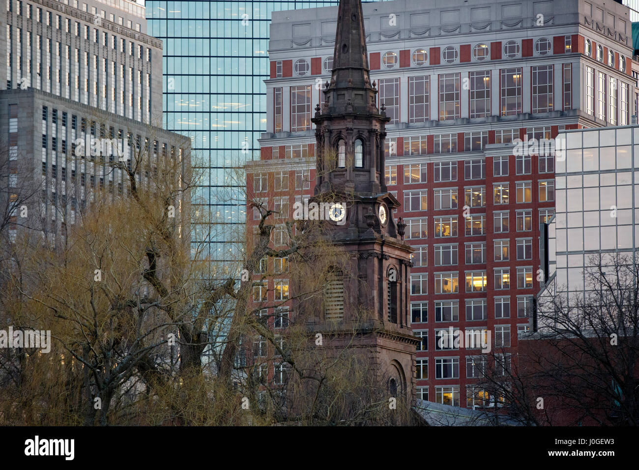 Arlington Street Church, Back Bay, Boston, Massachusetts Stock Photo