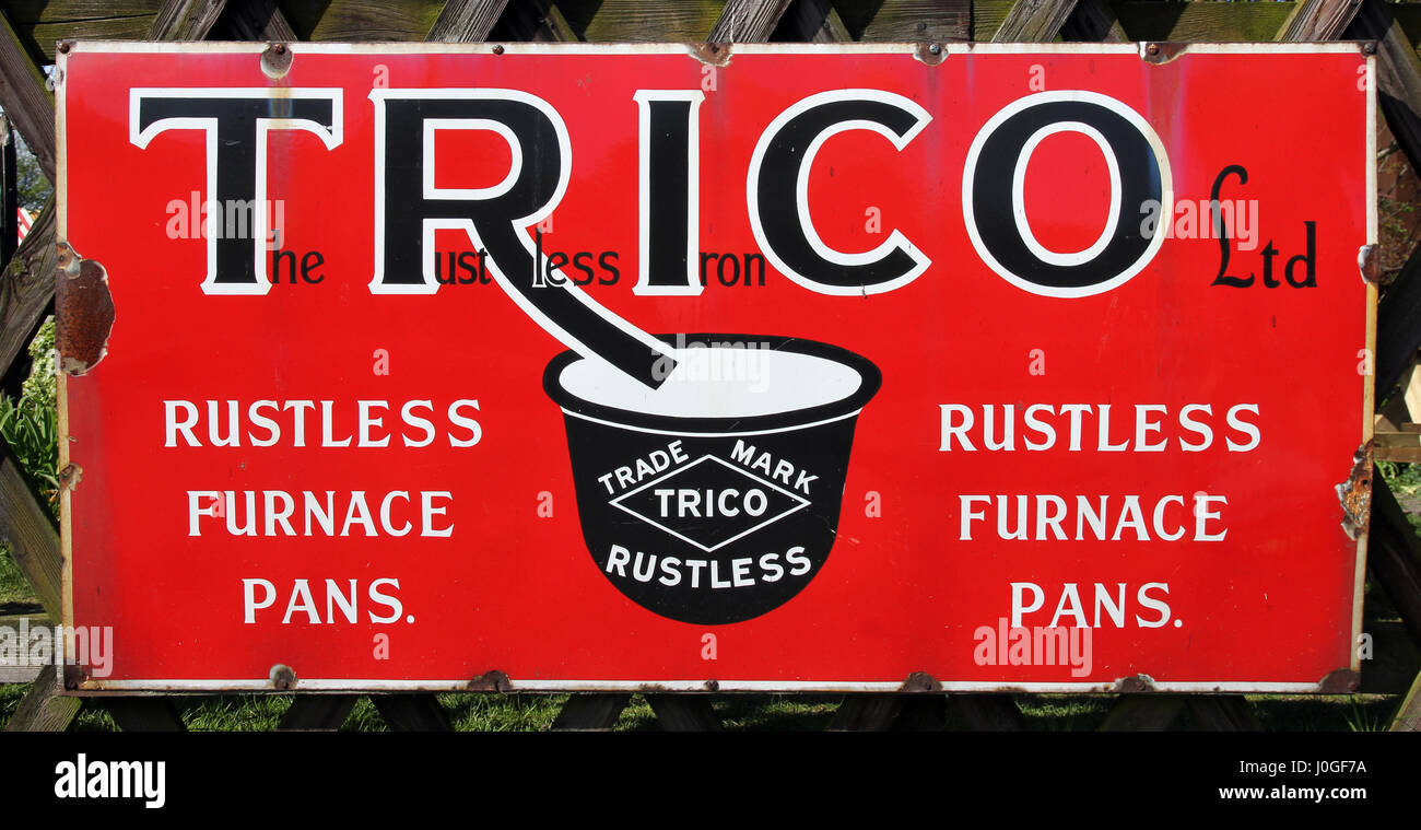 Trico enamelled sign Stock Photo