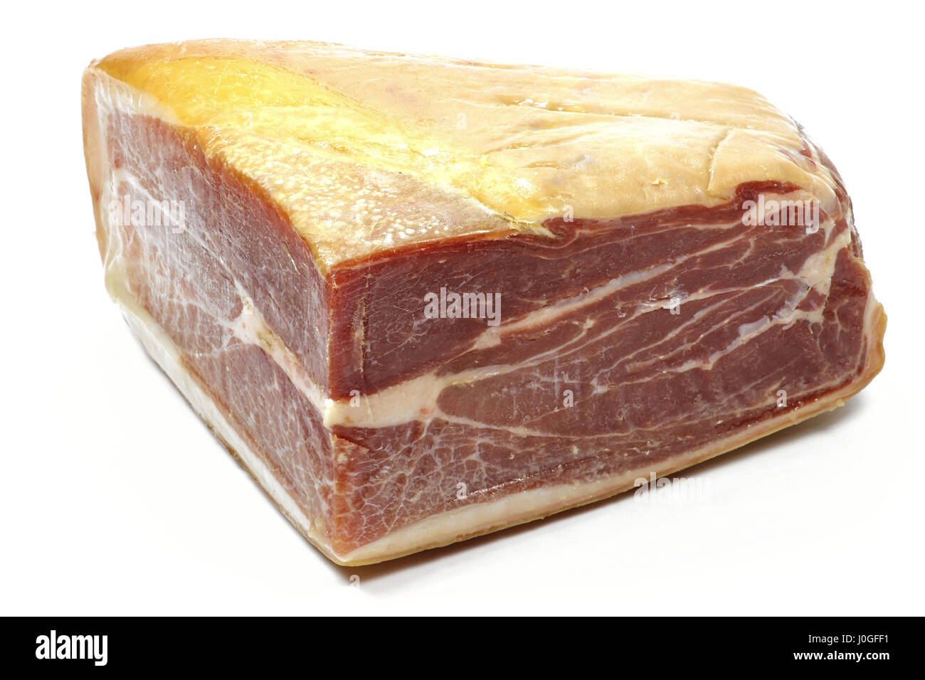 Italian drycured ham isolated on white background Stock Photo Alamy